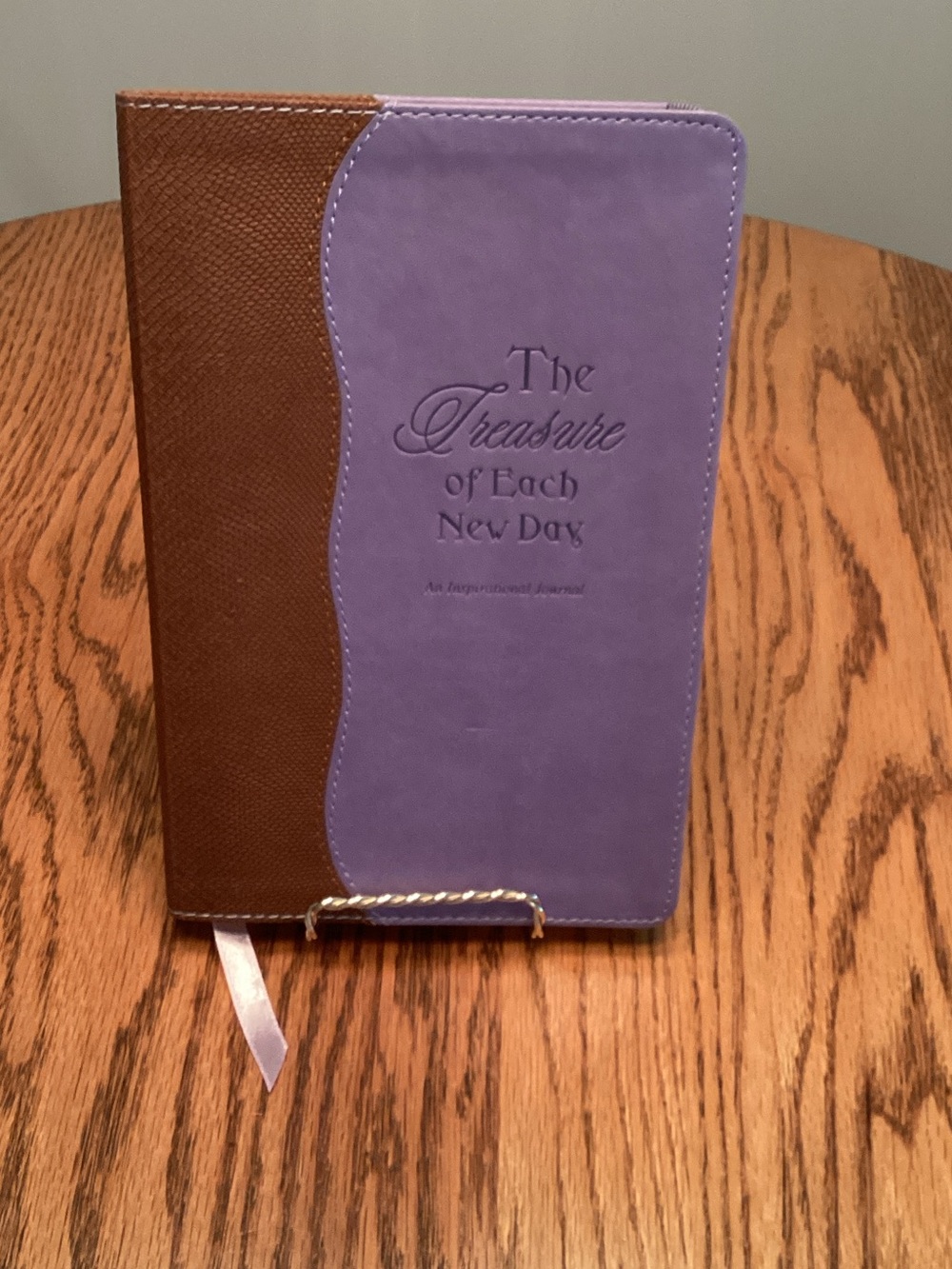 Inspirational Journal - Purple & Brown Faux Leather